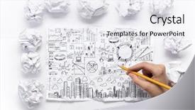  Presentation with social media job search - Amazing presentation design having search of good idea mixed backdrop and a  colored foreground