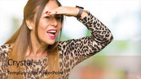  Presentation with hand print - Theme featuring search party - beautiful middle age woman wearing background and a  colored foreground