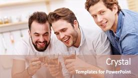  Presentation with fun - Presentation featuring search party - cheerful friends having fun background and a coral colored foreground