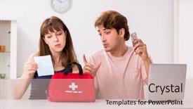  Presentation with first aid kit - Cool new presentation with search rescue - young family getting treatment backdrop and a soft green colored foreground