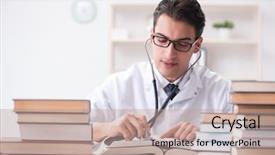  Presentation with medical student - Amazing PPT layouts having search sientific - medical student preparing for university backdrop and a  colored foreground