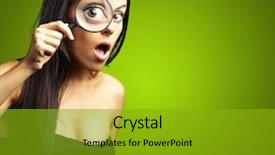  Presentation with magnifying lens over - Presentation having jewels - jeweler examining diamond thoroughly background and a light gray colored foreground