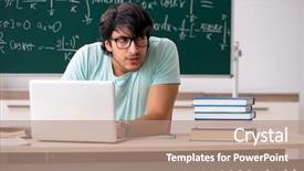  Presentation with young college student diagnosis of chlamydia - Audience pleasing presentation theme consisting of search sientific - young male student mathematician backdrop and a coral colored foreground