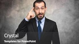  Presentation with good byes - Theme enhanced with searching best solution - businessman having a good idea background and a dark gray colored foreground