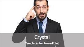  Presentation with best idea - Presentation theme consisting of searching best solution - businessman having a good idea background and a gray colored foreground