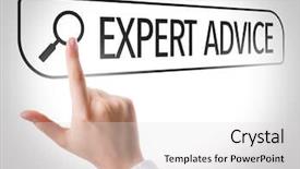  Presentation with search - PPT theme having searching best solution - expert advice written in search background and a  colored foreground