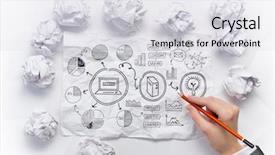  Presentation with solution - Slide deck featuring searching for effective solution mixed background and a light gray colored foreground