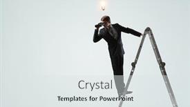  Presentation with solutions business - PPT theme featuring searching-for-new-business-solutions background and a light gray colored foreground