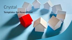  Presentation with property - Presentation theme enhanced with searching-for-real-estate-property background and a light blue colored foreground