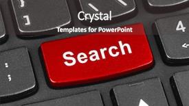  Presentation with information technology - Slides with searching information - computer notebook keyboard with search background and a dark gray colored foreground
