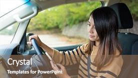  Presentation with driving - Presentation design consisting of searching the location when driving background and a coral colored foreground