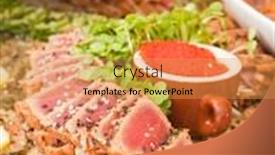  Presentation with granite - Colorful presentation theme enhanced with seared ahi tuna with tobiko roe on a granite table backdrop and a yellow colored foreground