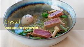  Presentation with tuna - Presentation theme having seared-tuna-fillet-on-green background and a tawny brown colored foreground