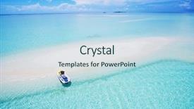 Presentation with ski - Theme featuring seascape aerial view over maldives background and a light blue colored foreground