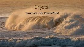  Presentation with wave - Cool new slides with seascape-at-sunset backdrop and a coral colored foreground