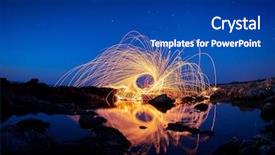  Presentation with night - Presentation theme featuring seascape by night in summer background and a ocean colored foreground