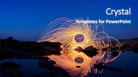  Presentation with night sky plane - Beautiful slide deck featuring seascape by night in summer backdrop and a ocean colored foreground