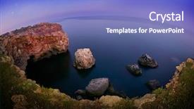  Presentation with awards night presentations - Beautiful theme featuring seascape by night in summer backdrop and a teal colored foreground