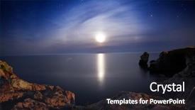  Presentation with astronomy night sky milky way - PPT layouts enhanced with seascape by night in summer background and a dark gray colored foreground