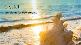  Presentation with divine - Beautiful presentation design featuring seascape divine sunset view backdrop and a light blue colored foreground