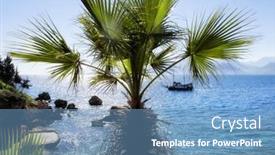  Presentation with sailing - Cool new slide set with seascape-image-of-people backdrop and a teal colored foreground