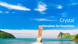  Presentation with serenity - Beautiful presentation design featuring seascape-serenity-getaway-journey backdrop and a teal colored foreground