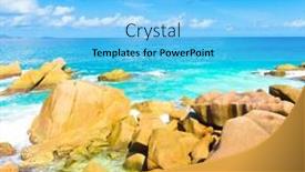  Presentation with ocean waves - Cool new presentation theme with seascape waves ocean backdrop and a light blue colored foreground