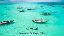  Presentation with fishing boats - Theme having  background and a  colored foreground