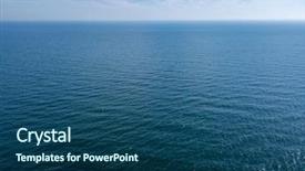 Presentation with bird eye view - Slide set with seascape with blue sea horizon background and a ocean colored foreground