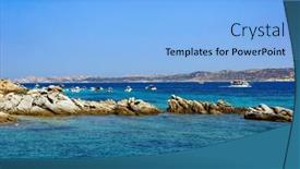  Presentation with boats - Slide deck consisting of seascape-with-boats-at-la background and a light blue colored foreground