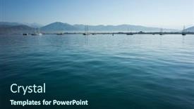  Presentation with blue water - Colorful presentation theme enhanced with seascape-with-calm-blue-water backdrop and a ocean colored foreground