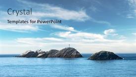  Presentation with lighthouse - PPT layouts featuring seascape-with-lighthouse background and a light blue colored foreground