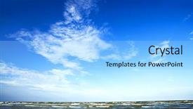  Presentation with seagull - Cool new presentation theme with seascape with seagull in blue backdrop and a light blue colored foreground