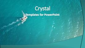  Presentation with sea water - Audience pleasing slide deck consisting of seascape with ships clear azure backdrop and a teal colored foreground