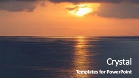  Presentation with marine in the ocean - Presentation design consisting of seascapes - sunrise at ocean seascape background and a tawny brown colored foreground