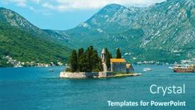  Presentation with kotor montenegro - PPT theme consisting of seascapes-the-island-with-catholic background and a ocean colored foreground