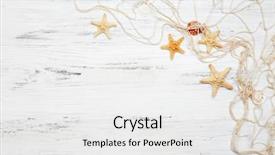  Presentation with fishing net - Cool new slide deck with seashells and fishing net backdrop and a white colored foreground