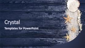  Presentation with shells - Colorful presentation design enhanced with seashells invitation - starfish and shells backdrop and a ocean colored foreground