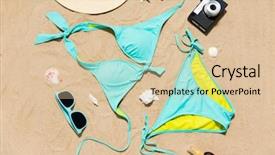  Presentation with vacation - PPT layouts enhanced with seashells s on beach sand background and a lemonade colored foreground