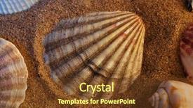  Presentation with sand - Presentation theme featuring seashells with red sand still background and a tawny brown colored foreground