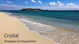  Presentation with western - Colorful PPT theme enhanced with seashore - quite and peaceful sandy beach backdrop and a soft green colored foreground