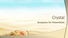  Presentation with seashore - Beautiful slide deck featuring seashore - shell and starfish on sandy backdrop and a cream colored foreground