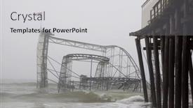  Presentation with roller coaster - Amazing PPT theme having seaside-heights-nj-jan-13 backdrop and a light gray colored foreground