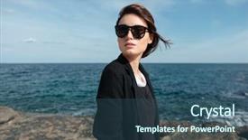  Presentation with windy weather - PPT theme having seaside in windy weather background and a ocean colored foreground