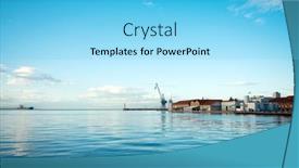  Presentation with scene - PPT theme enhanced with seaside-street-scene-in-thessaloniki background and a light blue colored foreground