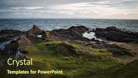  Presentation with sky - PPT theme with seaside-view-with-dramatic-sky background and a tawny brown colored foreground