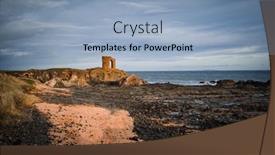  Presentation with sky - Audience pleasing PPT theme consisting of seaside-view-with-dramatic-sky backdrop and a light blue colored foreground