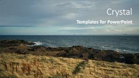  Presentation with sky - Cool new slide deck with seaside-view-with-dramatic-sky backdrop and a gray colored foreground