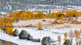  Presentation with changing season - Audience pleasing presentation theme consisting of season changing first snow backdrop and a gold colored foreground