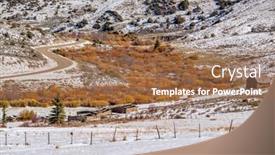  Presentation with changing season - Cool new PPT layouts with season changing first snow and autumn trees along highway in colorado usa backdrop and a coral colored foreground